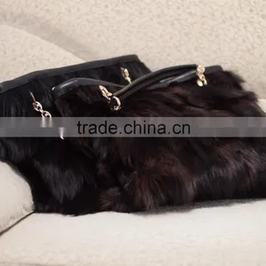 2015 New Arrival Fashion Factory Price Real Fox Fur Lady Handbag thumbnail-6