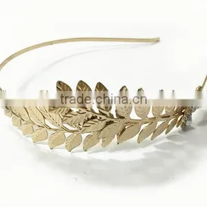 Graceful Metal Leaf With Plum Blossom Headband Alice Band thumbnail-3