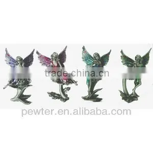 Elegant Metal Pewter Fairy Statues thumbnail-1