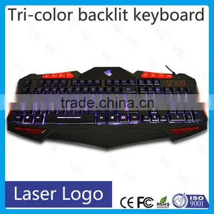 Hot Selling Backlit Multimdedia Wired Gaming Computer Keyboard thumbnail-3