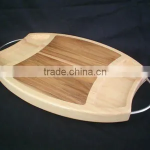 Wooden Cutting Board With Metal Handle thumbnail-1