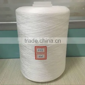 High Quality 42/2 TFO Raw White 100% Polyester Sewing Thread on Plastic Cone thumbnail-1