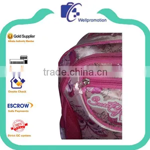 Children Satin Girls School Bag With Trolley thumbnail-6