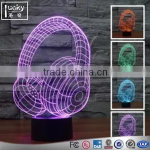 Earphone Shape LED Night Light,Making Acrylic Night Lights on Table thumbnail-1