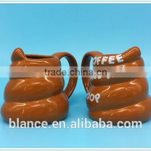 Poop Shape Coffee Mug in Shit Design Emoji Mug in Stock thumbnail-2