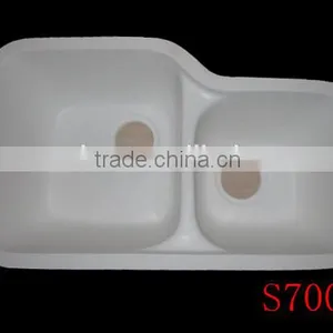 Acrylic Integral Solid Surface Kitchen Sink,double Bowl Kitchen Sink thumbnail-2