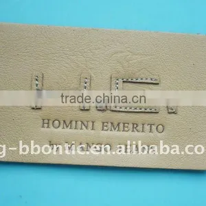 Fashion Embossed and Embroidery Leather Patch thumbnail-1