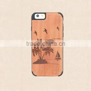Universal PC and Wood Phone Case With Press Key Custom Design Case for Iphone 6/6 Plus thumbnail-1