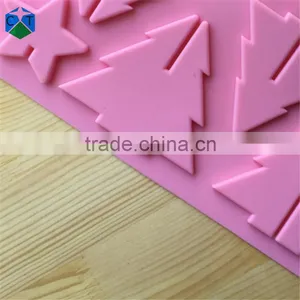CTBED045 Christmas Gift New 3D Christmas Tree Mould Star Silicone Chocolate Mold Insert Set Up Christmas Trees thumbnail-6