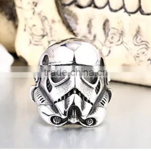 2016 Mens Vintage Punk Skull Head 316L Stainless Steel Rings thumbnail-3
