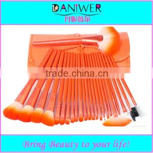 Nice Design Orange 24pcs Synthetic Makeup Brush Set,Hair Brush With Pouch thumbnail-1