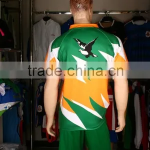 Green Color Sublimation Latest Rugby Jersey Uniform Shirts Design thumbnail-3