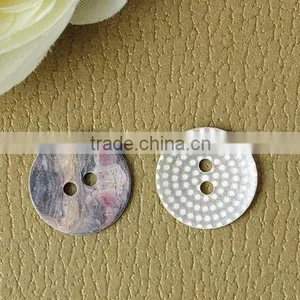 Painting Lasered Dots 2 Holes Natural Japanese Akoya Shell Buttons thumbnail-1