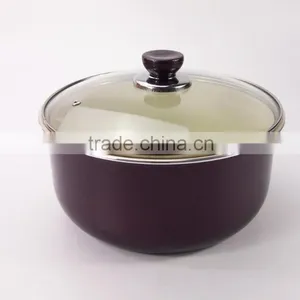 5pcs Burgundy Non-stick Die Casting Aluminum Cookware Set Removable Handles thumbnail-3