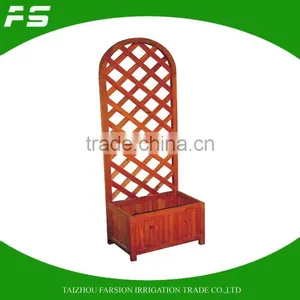 Cheap Price Wooden OutdoorFir Lattice Trellis Flower Planter Barrel Pot With Fence thumbnail-1