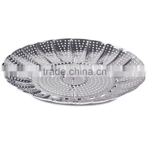 Stainless Steel Foldable Food Vegetable Steamers Basket Kitchen Cooking Veggie Collapsible Insert Healthy Adjustable Steamer thumbnail-3