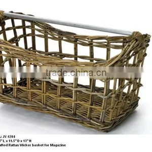 Well Crafted Rattan Wicker Basket for Magazine thumbnail-1