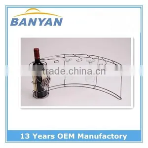 Decorative Six Wine Glass Rack and Single Bottle Wine Rack thumbnail-1