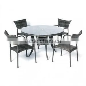 2017 Trade Assurance Widely Used 5 Pcs Outdoor Poly Rattan Resin Wicker Garden Low Cost Table Set Designs thumbnail-1