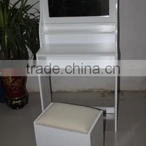 Bedroom Wooden Dresser, Make up Dressing Table Set, Table With Mirror & Stool thumbnail-2
