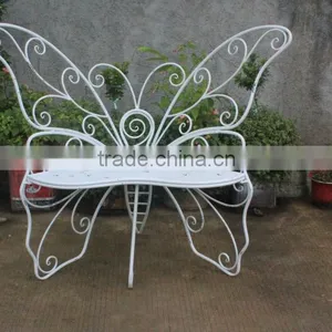 White Metal Butterfly Bench for Garden thumbnail-2