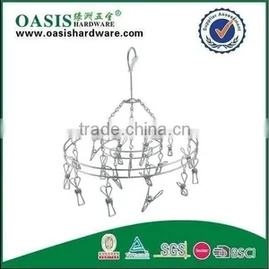 Stainless Steel Clothes Hanger Clothes Hanger;Laudry Clips Hanger;stainless Steel Clips Hanger Clothes Hanger With 18 Pegs thumbnail-1
