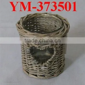 Willow Candle Holder With Glass Bottle thumbnail-1