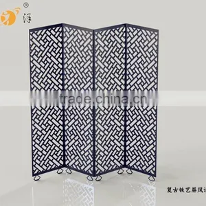 Retro Simple Living Room Partition Carving Creative Metal Screen thumbnail-3
