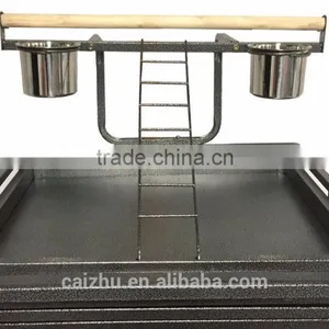190cm Twin Double Parrot Aviary Bird Cage With Play Roof Top Ladder thumbnail-3