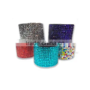 Acrylic Gem Rhinestone Bracelet With Zinc Alloy Locking Part, Hot Sale Gift Leather With Crystal Gem Decoration thumbnail-1