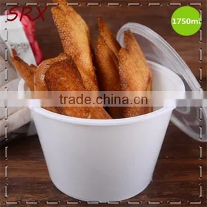 Large 1750ml Manufacture Disposable White Round Plastic Bowls thumbnail-1