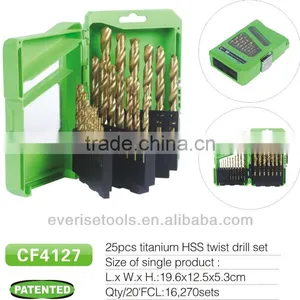 25pcs HSS Titanium Twist Drill Bit Set in Plastic Case thumbnail-1