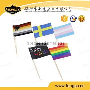 Promotion Cheap Mini Stick Flag Paper Flag in Cutom Print thumbnail-1