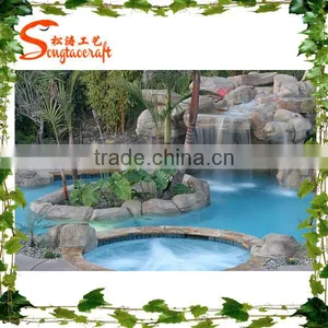 Latest Design Fiberglass Rock Waterfall Artificial Rock Waterfall for Garden and Home Decor Made in China thumbnail-4