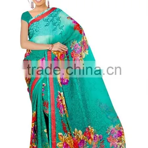 Pink Color Printed Designer Styles Saree With Blouse thumbnail-4