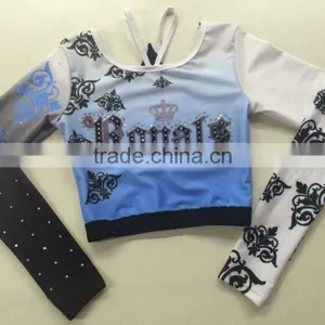 High Quality Cheerleading Uniforms Sublimation Cheerleading Long Sleeve Shirt thumbnail-3