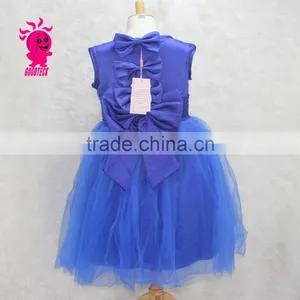 2015Girls Fashion Clothing Latest Evening Dresses Royal Sequin Girls Party Dress Baby Tulle Bowknot Dresses thumbnail-2