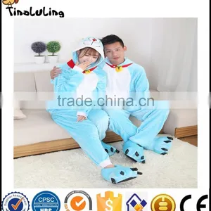 Wholesale Flannel Doraemon Pajamas One Piece Cartoon Pajamas Cat Onesie Pajamas thumbnail-3