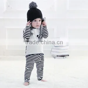 Factory Price Kids Black Knitted Hats With Ear Flaps, Baby Hats With Cute Animal Applique thumbnail-5