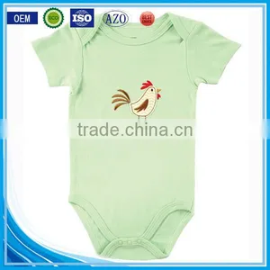 Unisex Applique Bird Summer Wear Short Sleeve Pattern Custom Made Infant Cotton Smocked Baby Romper for Wholesale thumbnail-1