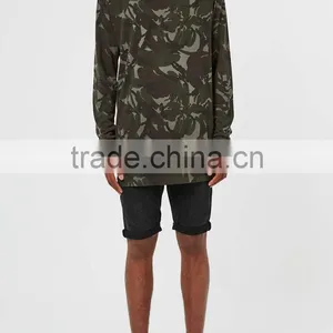 Camo Printed Longline t Shirts Mens Long Sleeve T-shirt Custom for Man thumbnail-5