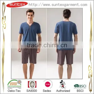 2015 New Design Breathable Men's Summer Sleepwear Cotton Pajama thumbnail-5