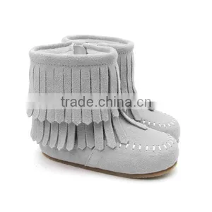 Snow Boots Grey Suede Kids Fashion Winter Boots thumbnail-6
