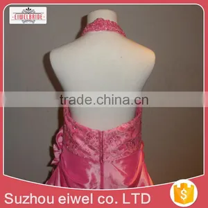 Sleeveless Pink Halter Flower Girl Dress for 9 Years Girl thumbnail-5