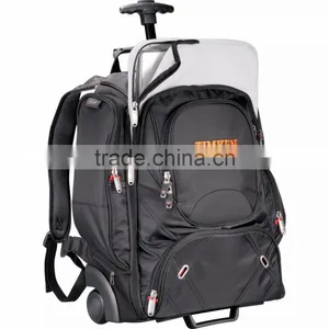 Elleven Wheeled TSA 17" Computer Backpack - Has Telescoping Handle, Inline Wheels and Comes With Your Logo. thumbnail-4