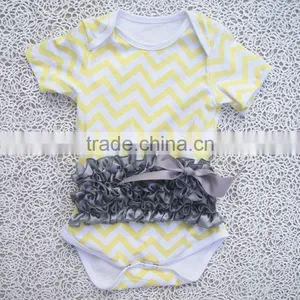 Carter's Girl Cotton Chevron Prints Multi Colors Satin Ruffles Romper thumbnail-5