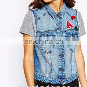 2016 Latest New Design Waistcoats Online Denim Waistcoats thumbnail-4
