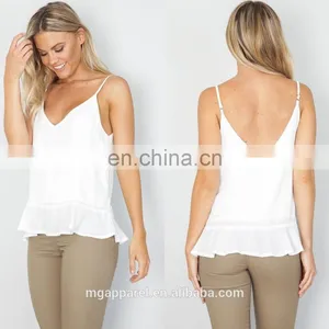Latest Tops Designs Girls Ruffle Halter Halter Neck Tops Wholesale thumbnail-1