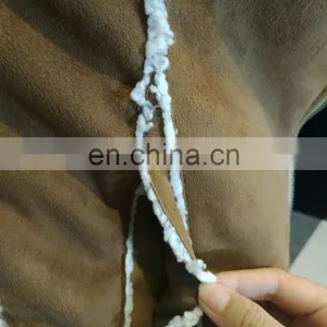 Brown Ladies Winter Short Suede Fleece Jacket thumbnail-6