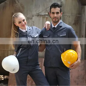 China Manufacturer Polyester Men Work Overalls Summer Work Coveralls With Short Sleeve thumbnail-6